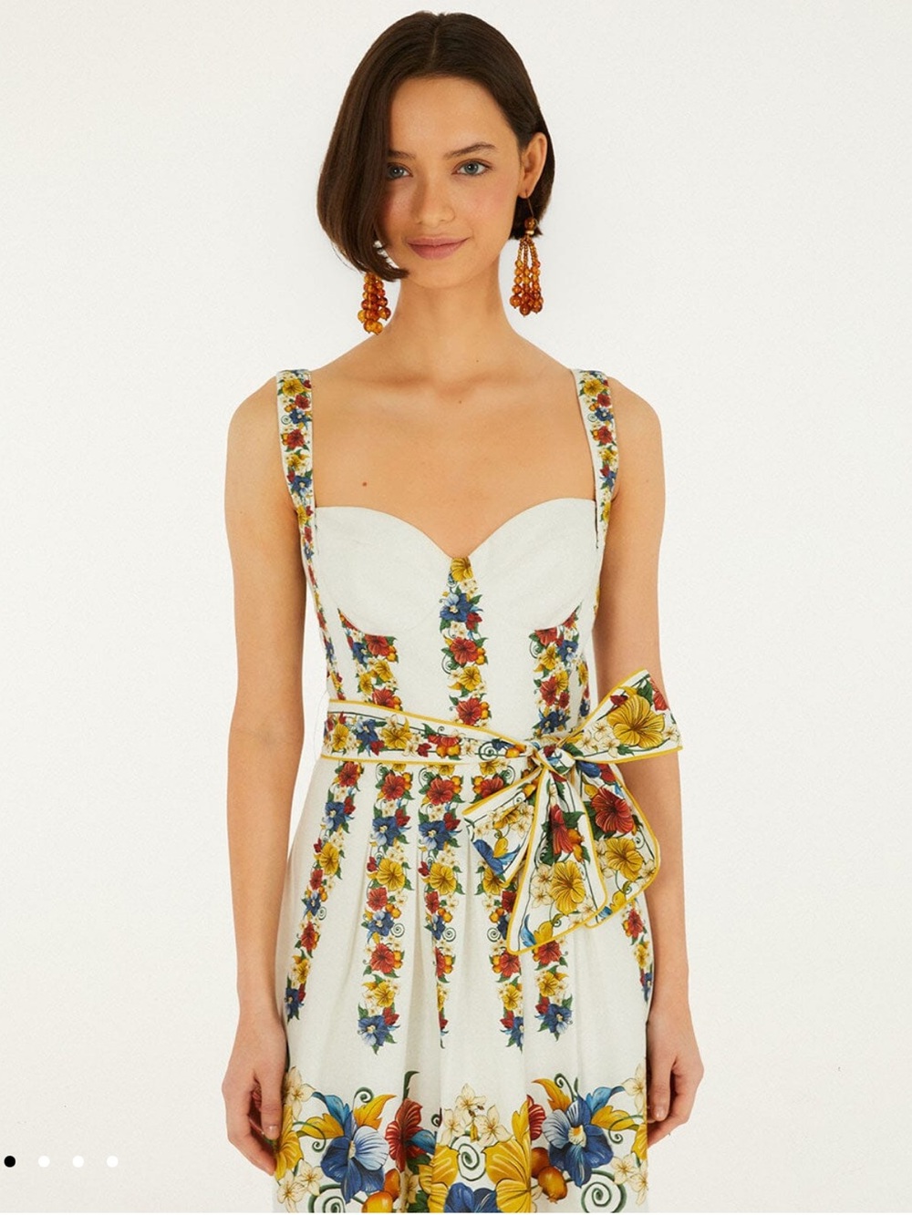 Farm Rio Tropi Floral Sweetheart Mini Dress